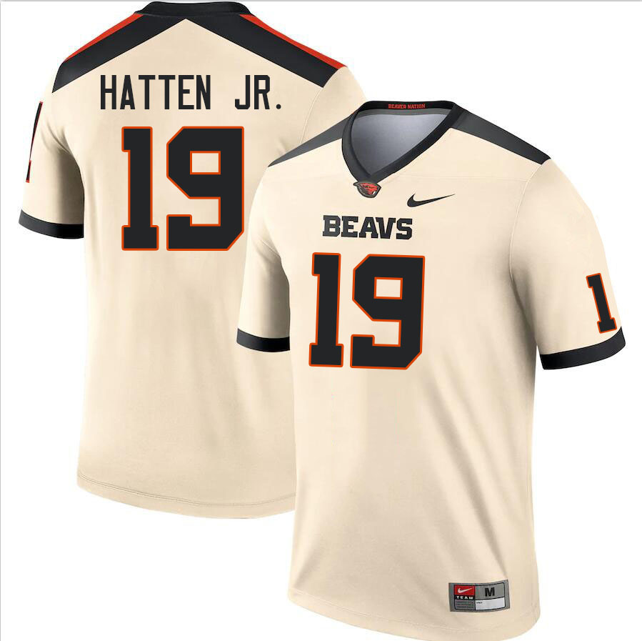 Men #19 Montrel Hatten Jr. Oregon State Beavers College Football Jerseys Stitched Sale-Cream